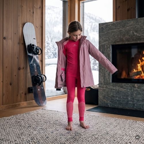 Komplet termoregulačnej bielizne pre deti KADVA Frosty Jrg Set bezšvový ružový