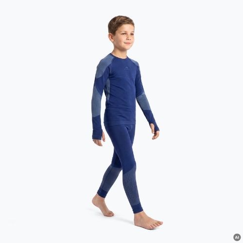 Komplet termoregulačnej bielizne pre deti KADVA Frosty Jrb Set bezšvový tmavomodrý
