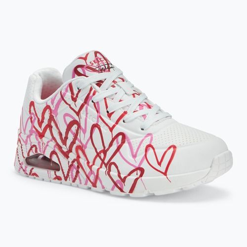 Dámske topánky SKECHERS JGoldcrown Uno Spread The Love white/red/pink