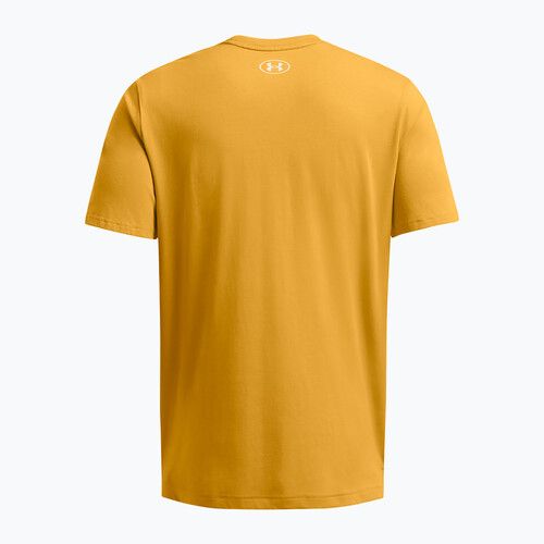Pánske fitness tričko Under Armour Project Rock Made Not Born golden yellow/steeltown gold