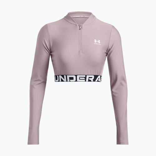 Dámsky tréningový top Under Armour Heat Gear Rib 1/4 Zip tetra gray/white