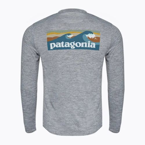 Pánske tričko Patagonia Cap Cool Daily Graphic Shirt-Waters boardshort logo abalone blue/feather grey