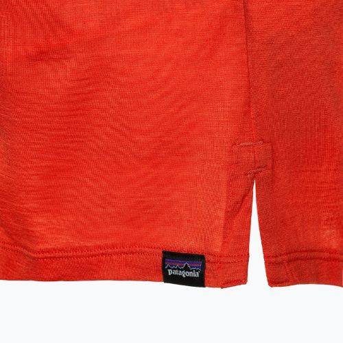 Dámske tričko Patagonia Cap Cool Merino Blend Longsleeve Graphic outline text logo/madder red