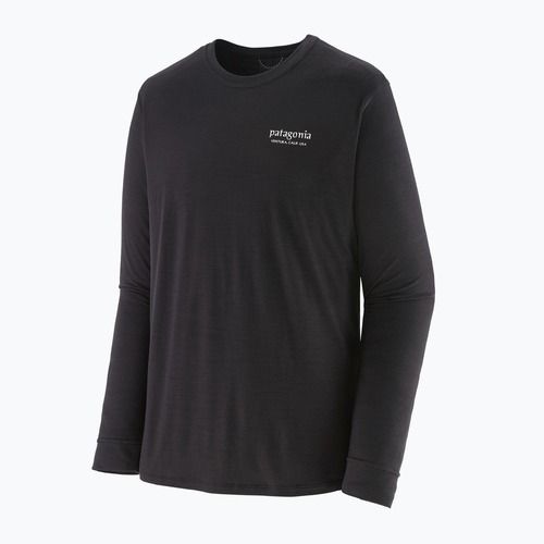 Pánske tričko Patagonia Cap Cool Merino Blend Longsleeve Graphic heritage header/black