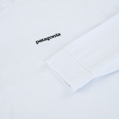 Pánske tričko Patagonia P-6 Logo Responsibili Longsleeve white