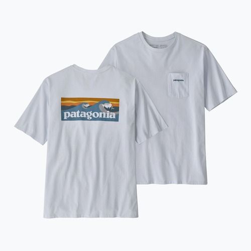 Pánske tričko Patagonia Boardshort Logo Pocket Responsibili white