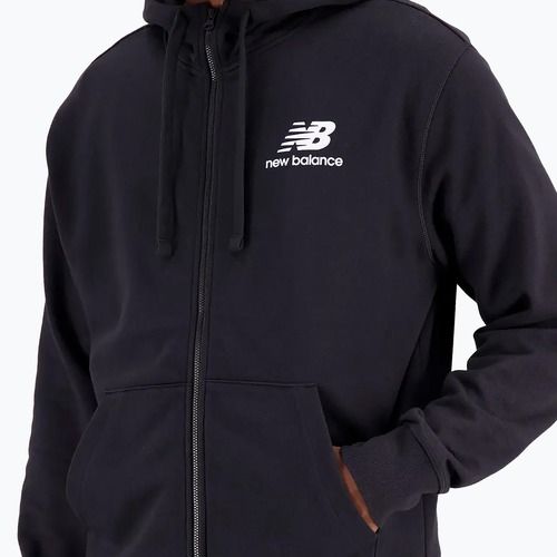 Pánska mikina New Balance Essentials Stacked Logo French Terry black