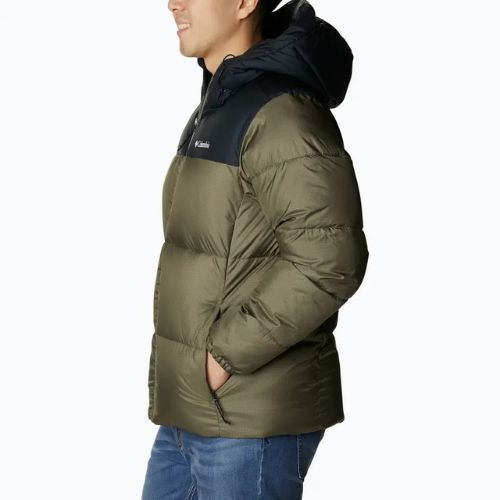 Pánska páperová bunda Columbia Puffect II Hooded stone green/ black