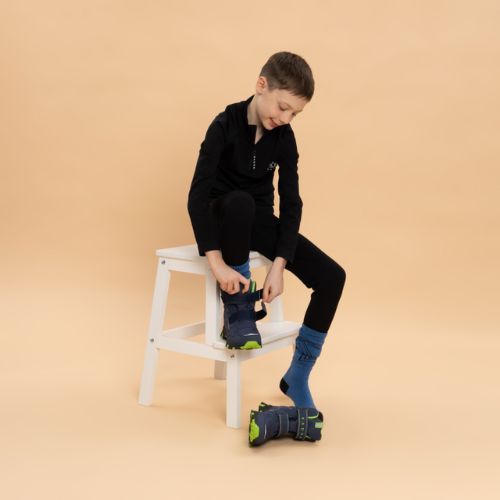 Detské snehule KADVA Snowey Mid WaterProof modro/zelené
