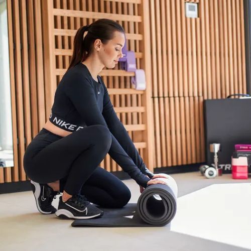Fitness podložka TREXO TXO-B4Z002-CH 10 mm grafit