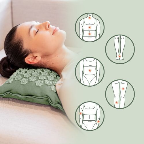 Akupresúrna podložka XTREXO ECO s vankúšom TXO-B4Z006-GN zelená