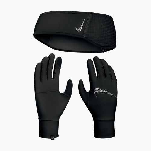 Dámska súprava páska na ruku a rukavice Nike Essential Running black/black/silver