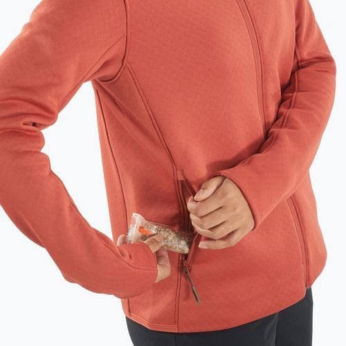 Pánska mikina Salomon Essential Midwarm Fz tandoori spice trekking
