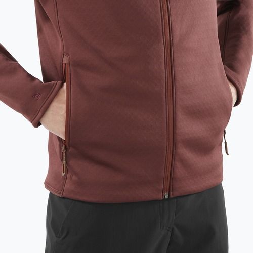 Pánska trekingová mikina Salomon Essential Midwarm Fz rum raisin