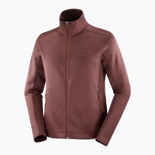 Pánska trekingová mikina Salomon Essential Midwarm Fz rum raisin