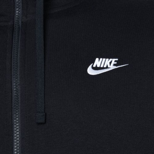 Pánska mikina Nike Sportswear Club Hoodie FZ black/black/white