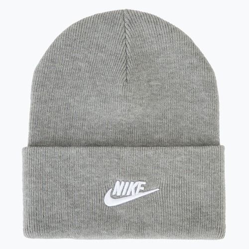 Zimná čiapka Nike Peak Futura Beanie tmavo šedá heather/white