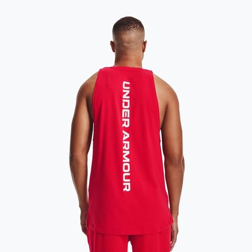 Pánske basketbalové tričko Under Armour Baseline Cotton Tank red/white/white