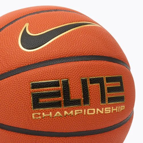 Basketbalová lopta Nike Elite Championship 8P 2.0 Deflated amber court/black/metallic gold/black veľ. 6