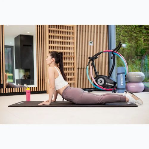 XTREXO NBR 15 mm podložka na cvičenie s pásom čierna