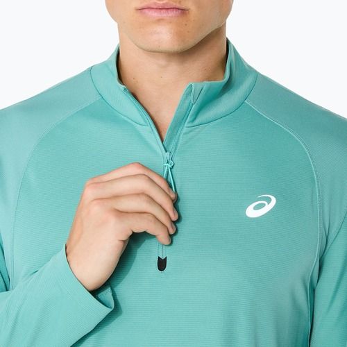 Pánske bežecké tričko longsleeve ASICS Road Lite-Show 1/2 Zip light teal