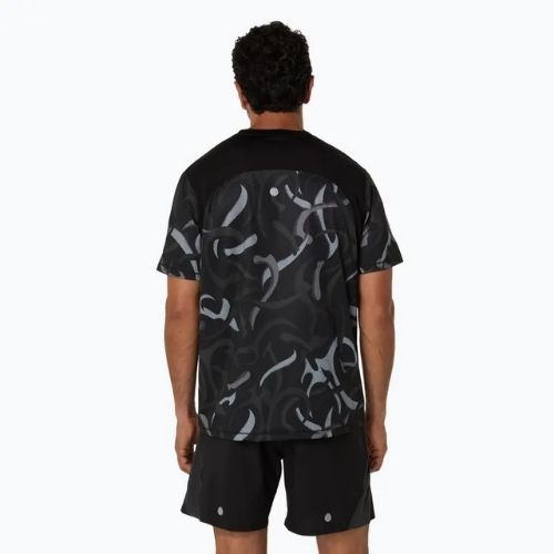 Pánske bežecké tričko ASICS Road All Over Print Top performance black