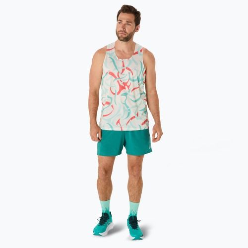 Pánske bežecké tielko tank top ASICS Road All Over Print Singlet birch