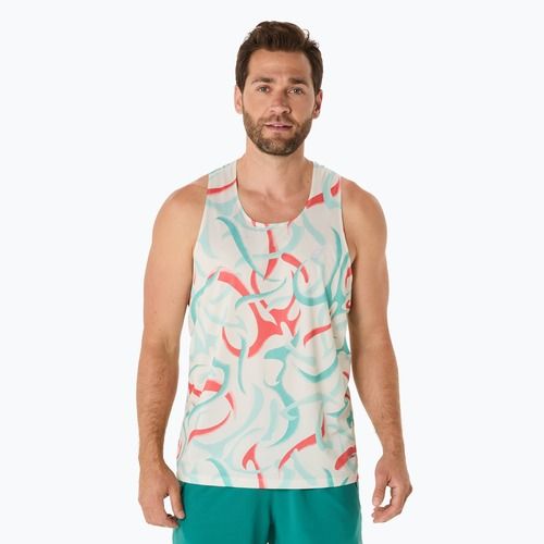 Pánske bežecké tielko tank top ASICS Road All Over Print Singlet birch