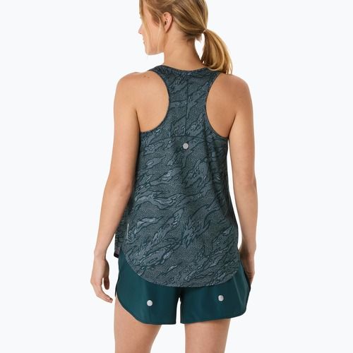 Dámske bežecké tielko tank top ASICS Road All Over Print Tank saxon green/light ube