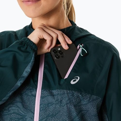 Dámska bežecká bunda ASICS Fujitrail Packable saxon green/light ube