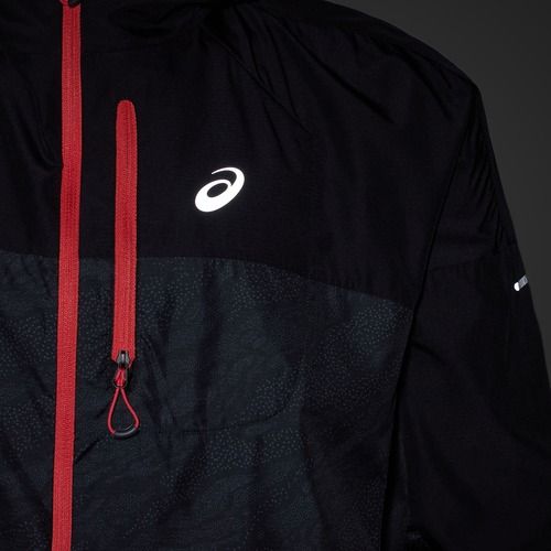 Pánska bežecká bunda ASICS Fujitrail Packable performance black/carrier grey