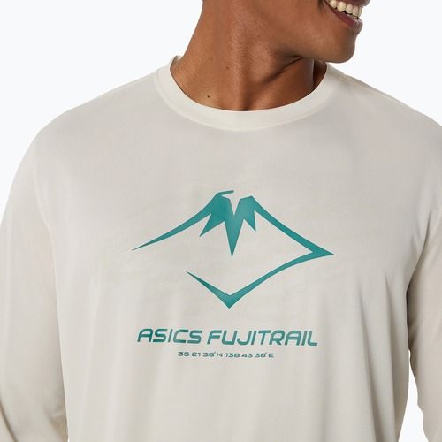 Pánske bežecké tričko Longsleeve ASICS Fujitrail Logo birch/white sage/rainy lake