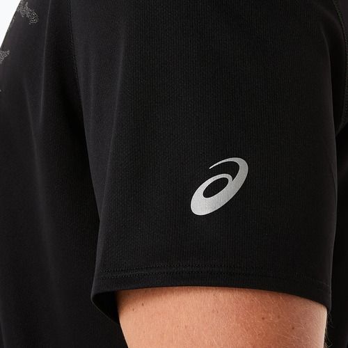 Pánske bežecké tričko ASICS Fujitrail Logo performance black/carbon/coral reef