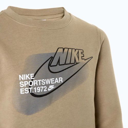 Detská mikina Nike Sportswear Standard Issue Crew-Neck v khaki farbe