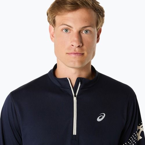Pánske bežecké tričko Longsleeve ASICS Icon LS 1/2 Zip midnight