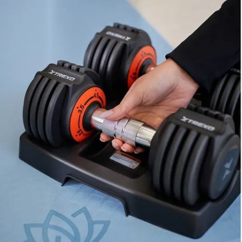 Nastaviteľná sada činiek TREXO 2 x 5,75 kg čierna