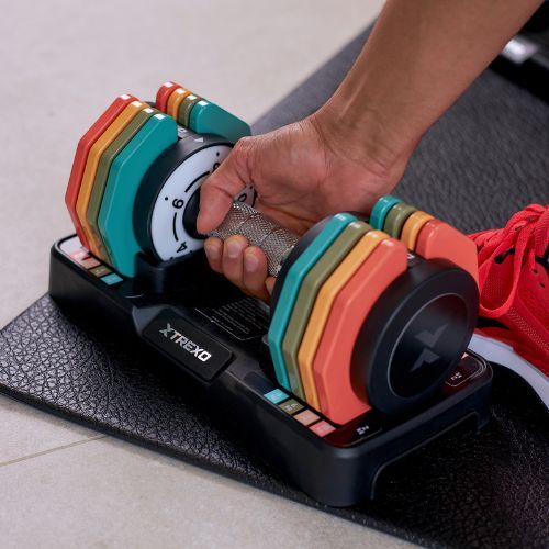 Nastaviteľná sada činiek TREXO 2 x 10 kg viacfarebná
