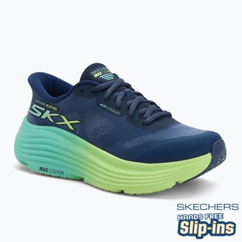 Dámske bežecké topánky SKECHERS Max Cushioning Endeavour Hallandale navy/lime