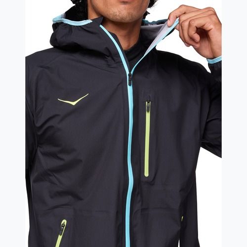 Pánska bežecká bunda HOKA Tecsky Waterproof black