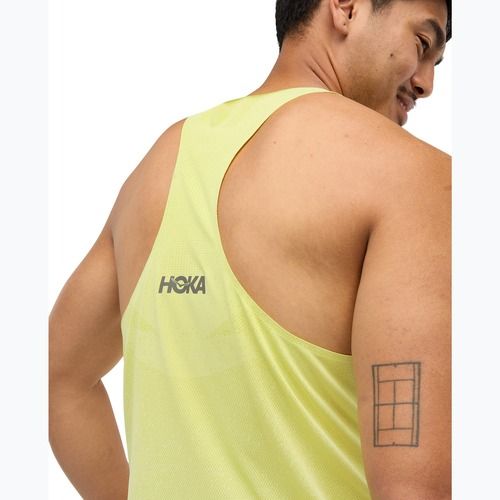 Pánske bežecké tričko HOKA Race Singlet hoka citrus