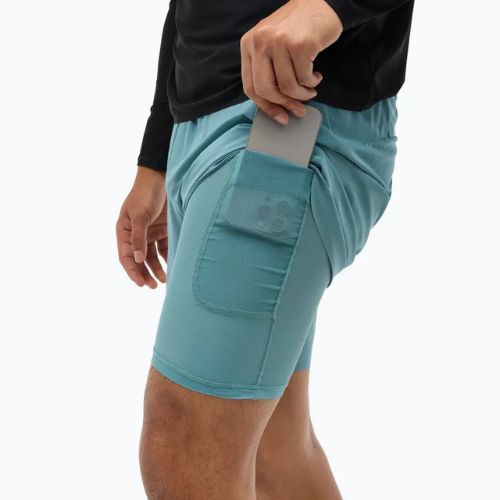 Pánske bežecké šortky HOKA Glide 7'' 2v1 nountain fog