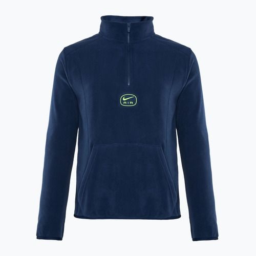 Pánske tričko Nike Swoosh Air Polar Fleece Half Zip Top midnight navy/ volt
