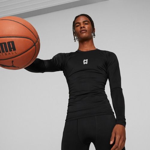 Pánske basketbalové tričkolongsleevePUMA Hoops Team Baselayer puma black