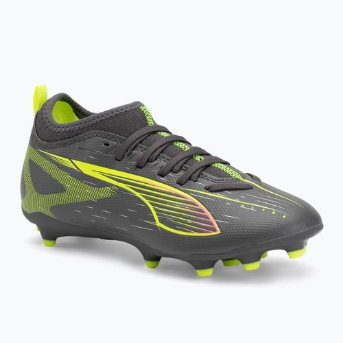 Detské kopačky PUMA Ultra 5 Match FG/AG Jr matná stará strieborná/žltá výstražná/puma stará strieborná