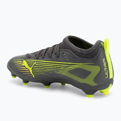 Detské kopačky PUMA Ultra 5 Match FG/AG Jr matná stará strieborná/žltá výstražná/puma stará strieborná