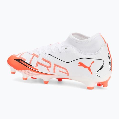 Pánske kopačky PUMA Ultra 5 Play+ FG/AG puma white/puma black/glowing red