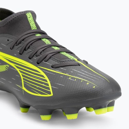 Pánske kopačky PUMA Ultra 5 Play+ FG/AG matte aged silver/yellow alert/puma aged silver