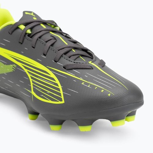 Detské kopačky PUMA Ultra 5 Play FG/AG Jr matte aged silver/yellow alert/puma aged silver