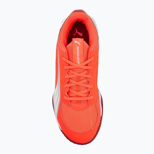Detské hádzanárské topánky PUMA Accelerate Jr glowing red/white/dark crimson/black