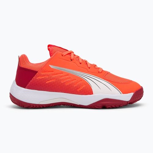 Detské hádzanárské topánky PUMA Accelerate Jr glowing red/white/dark crimson/black
